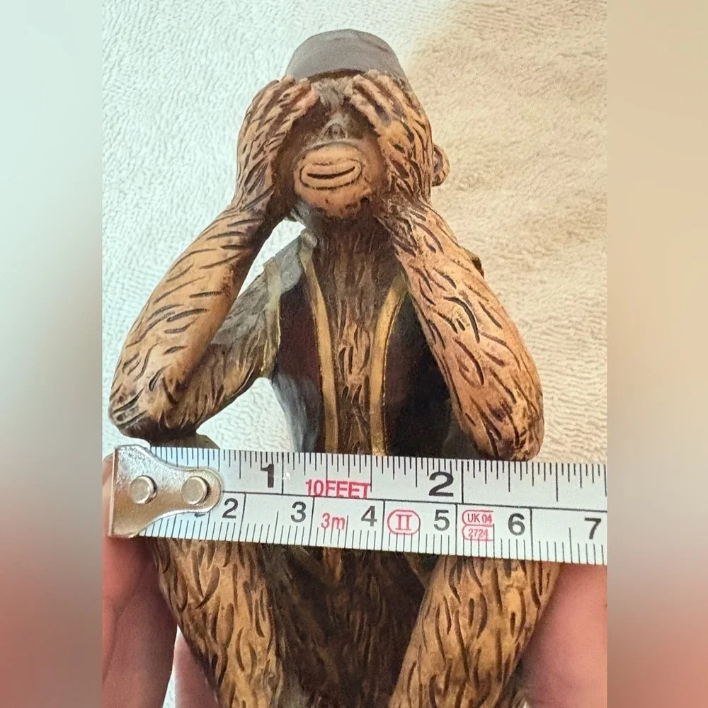3 Wise Monkeys Resin Figurines Set Hear See Speak No Evil Home/Office Decor